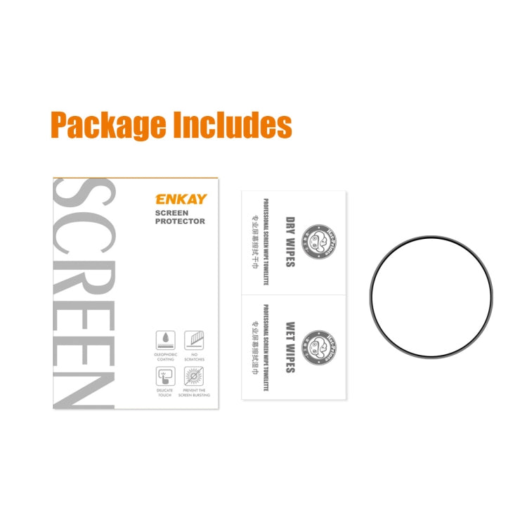 Screen protector film set shown in retail packaging with two clear protective rings