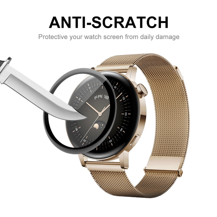 Scratch-protection screen protector film with curved edge for round smartwatch