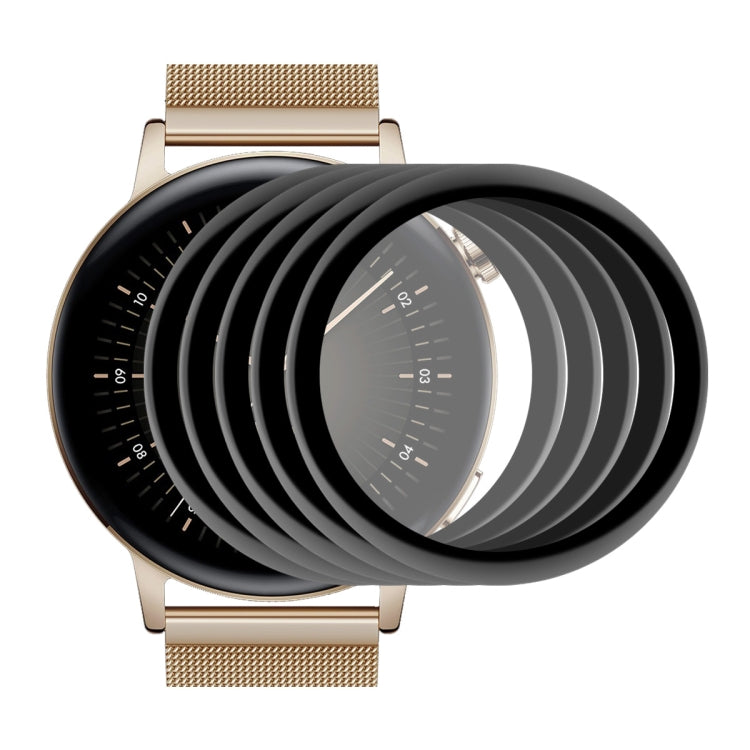 Curved glare-free screen protector film overlay for round smartwatch display