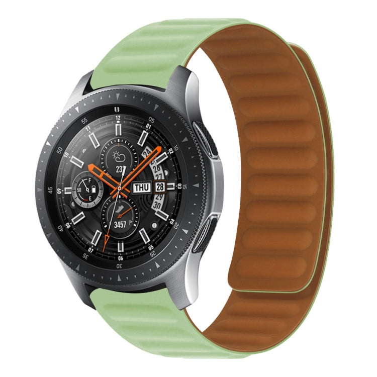 Light green silicone magnetic watch band with raised grip texture and magnetic clasp