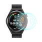 Tempered glass protector with blue edge light ring on black smartwatch face