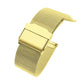 Gold stainless steel milanese watch strap with double buckle clasp