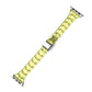 Yellow transparent link Apple Watch waist strap with metal clasp and pin holes