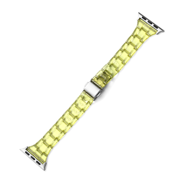 Lime translucent small waist strap with metal adapters for Apple Watch