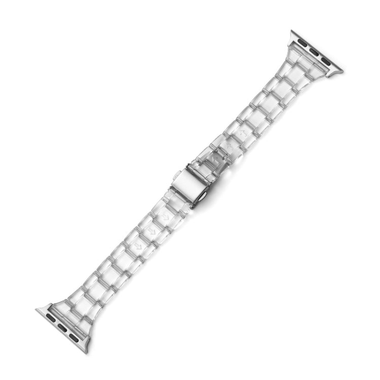 Clear translucent small waist strap with metal adapters for Apple Watch