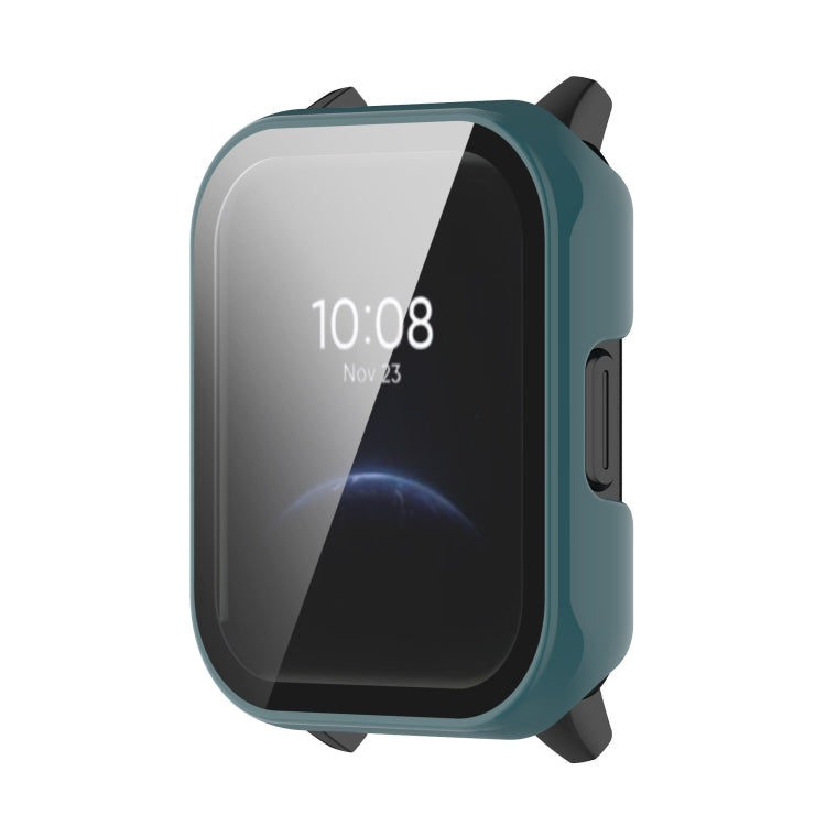Green watch case with integrated toughened film, front display window.