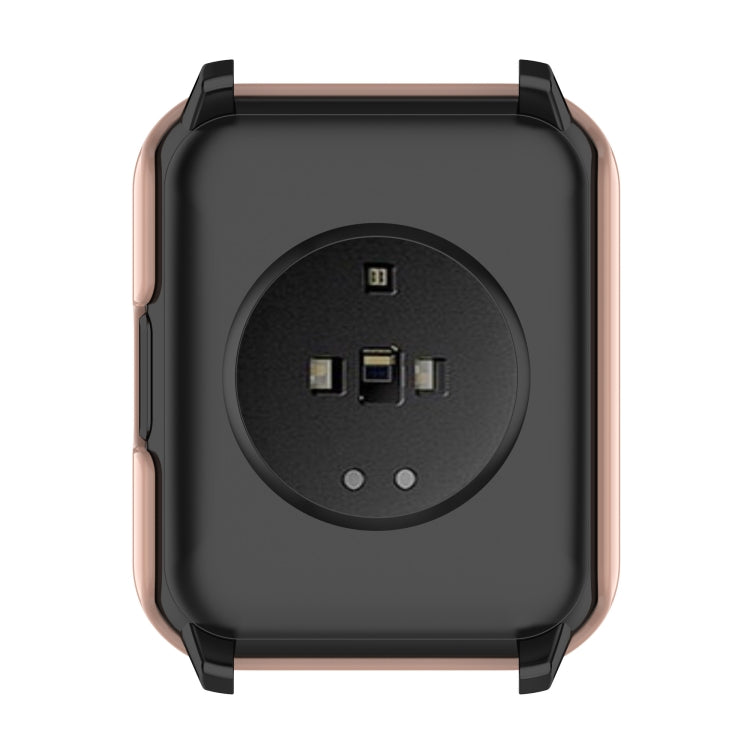 Black PC toughened film case with cutout for watch face and charging contacts