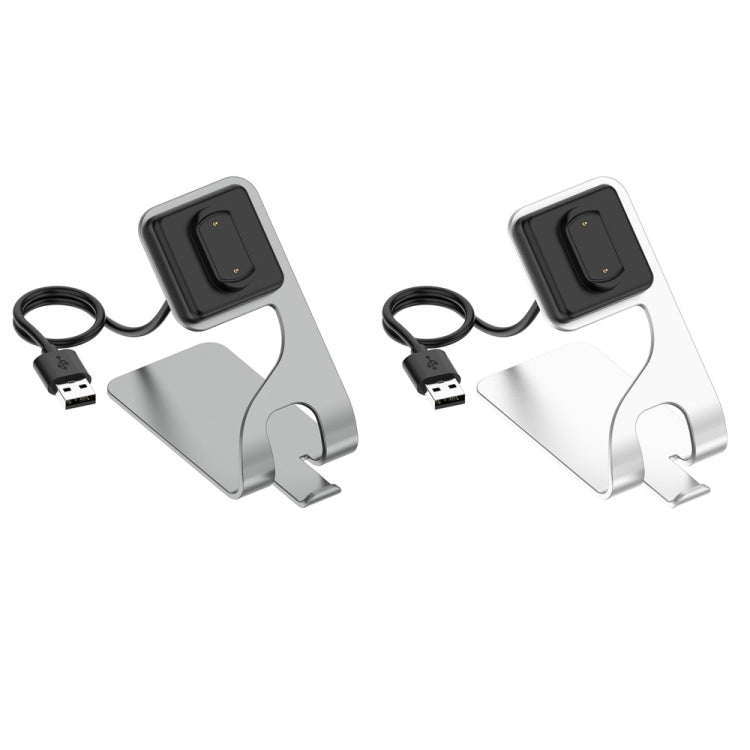 Set of two magnetic charging stands: grey and silver, each with USB cable.