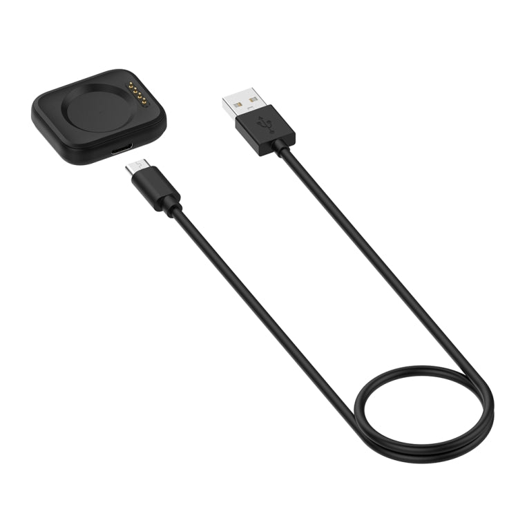 Black wireless charging dock for a watch with 1m cable and USB plug