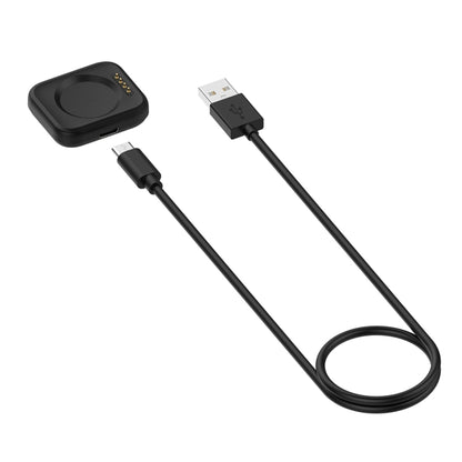 Black wireless charging dock for a watch with 1m cable and USB plug
