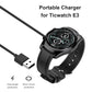 Black charging cable with USB plug and magnetic dock shown with smartwatch