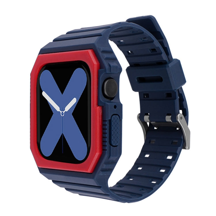 Silicone Strap with Case For Apple Watch Series, 7 41mm / 6&SE&5&4 40mm / 3&2&1 38mm, 7 45mm / 6&SE&5&4 44mm / 3&2&1 42mm