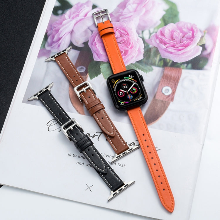 Microfiber leather pin buckle watch strap set with brown, black, and orange straps