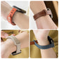 Watch strap in orange and brown with double buckle and perforated holes