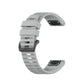 Light gray silicone sports watch strap with perforated holes and buckle, two-piece design