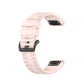 Silicone sports watch strap, light pink with perforated holes and black pin-and-loop clasp