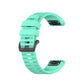 Silicone sports watch strap with buckle, mint green with dark gray accents.