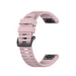 Silicone sports watch strap, blush pink perforated bands with pin buckle, for Garmin watch