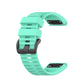 Silicone sports watch strap, mint green, with buckle and vented strap pattern.