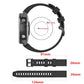 Silicone sports watch strap with buckle, black, 26mm wide.