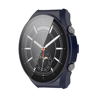 Blue toughened film protective case for Xiaomi Watch S1 with clear screen cover