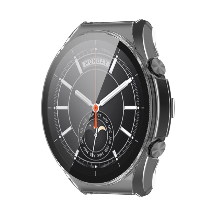 Transparent toughened film protective case for Xiaomi Watch S1, clear frame