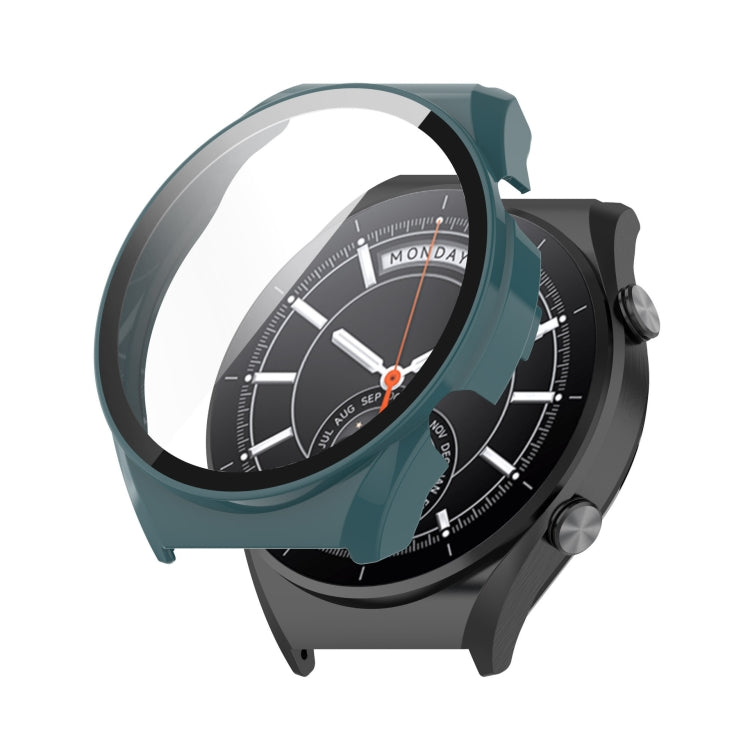 Teal toughened film protective case for Xiaomi Watch S1 with clear screen cover