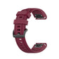 Wine-red silicone quick-release watch strap for Garmin Fenix 7S