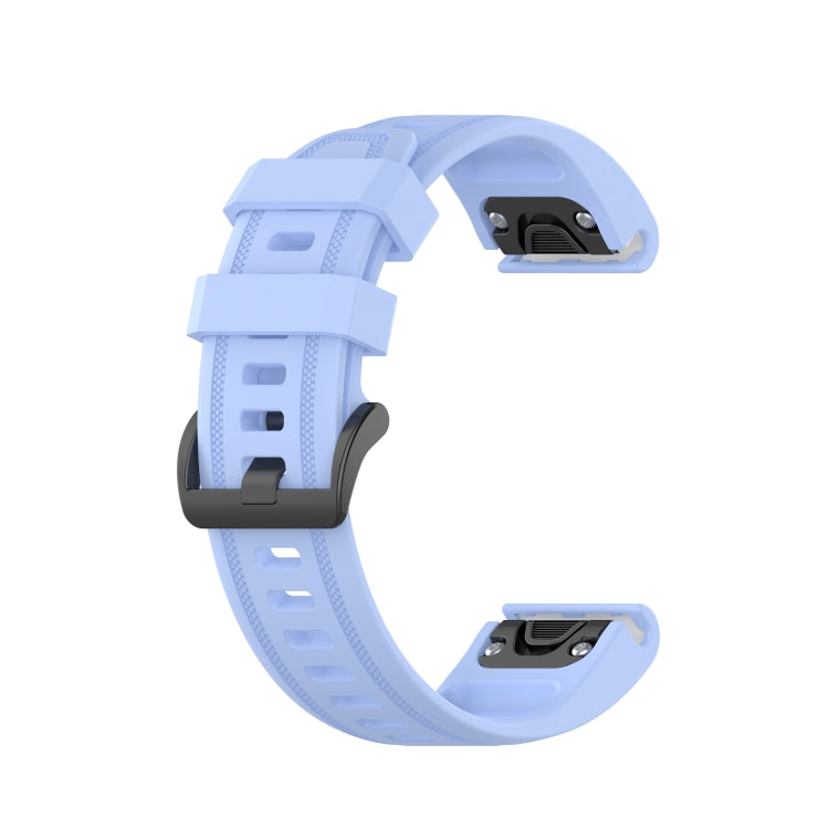 Light blue silicone quick-release watch strap with pin-and-buckle clasp ends