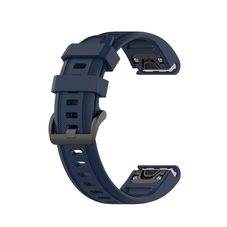 Midnight-blue silicone quick-release watch strap for Garmin Fenix 7S