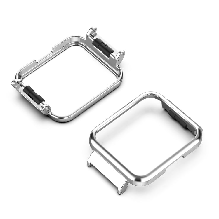 Metal watch frame for Redmi Watch 2, silver bezel with protective case