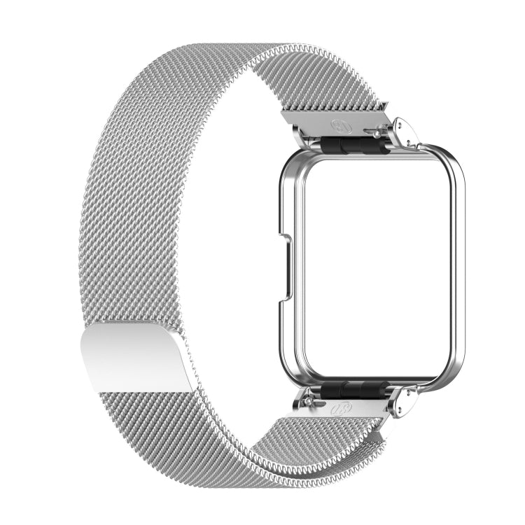 Metal watch frame for Redmi Watch 2, silver case with mesh strap