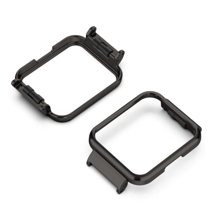 Metal watch frame for Redmi Watch 2, black bezel with two-piece protective case