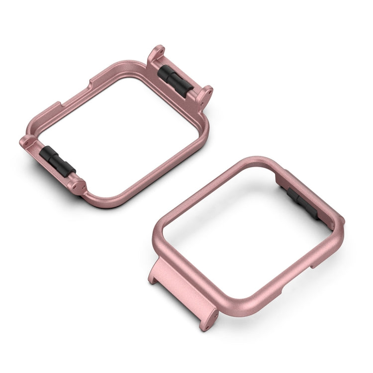 Metal watch frame for Redmi Watch 2, rose pink bezel with protective case