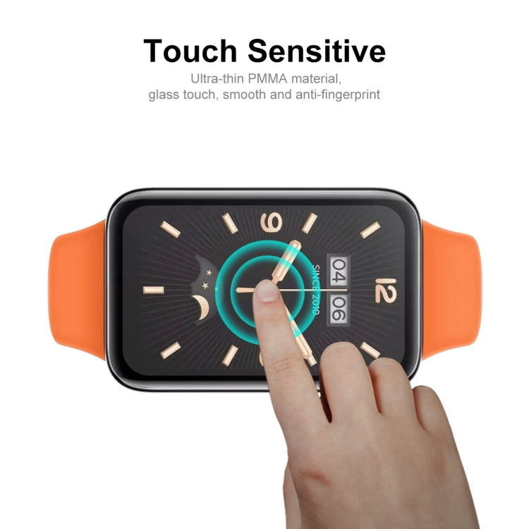 Touch sensitive smartwatch screen protector film with finger tap