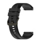 Black silicone vertical watch band with metal pin-and-buckle clasp, 22mm