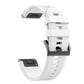 22mm silicone watch strap in white with textured band and clasp pieces