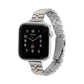 Two-tone half-round metal watch band for Apple Watch with gold accent links