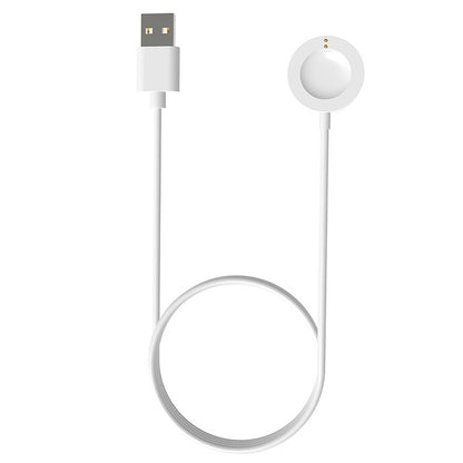 Universal watch charging cable with USB connector and round charging puck
