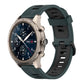 22mm two-color silicone watch band with vertical pattern, dark green and black