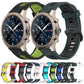Two-tone silicone watch bands with vertical stripe pattern in black and teal