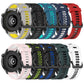 Assorted two-color silicone watch bands with vertical stripe pattern in multiple colors