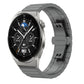 Gray metal smartwatch strap with link design and butterfly double buckle
