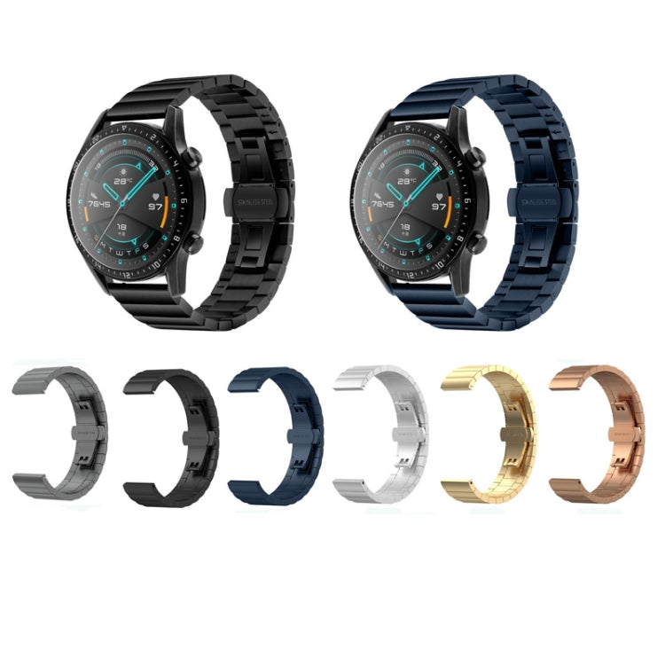 Multi-color metal smartwatch bands set with butterfly double buckle styles