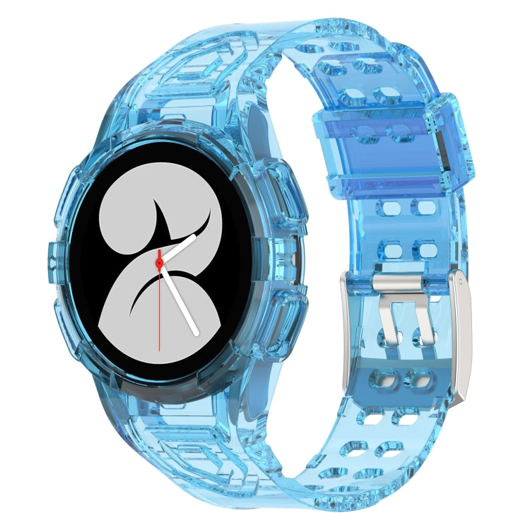 Light blue transparent silicone integrated watch band with perforated strap and clasp