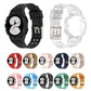 Silicone integrated watch band set showing multiple colors: black, red, tan, pink, blue, green