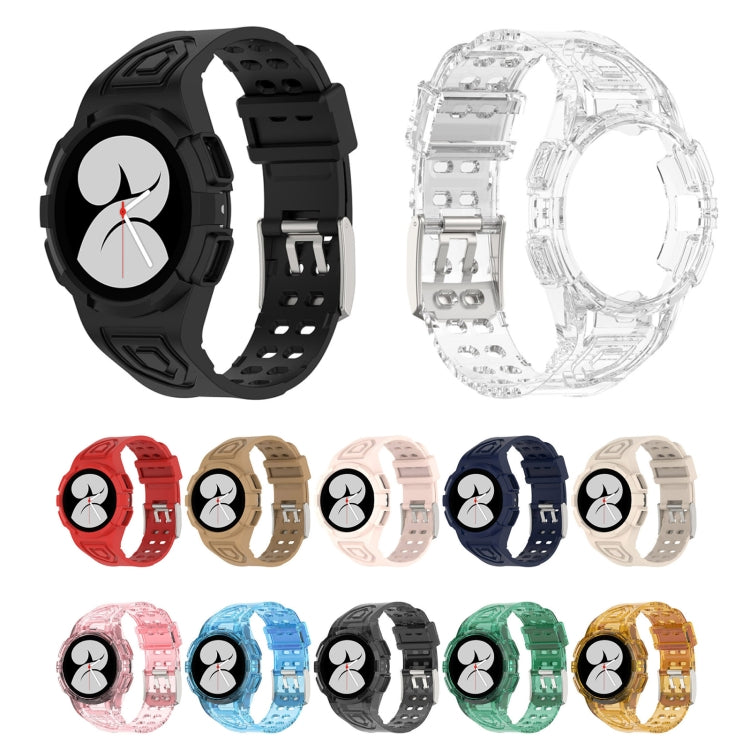 Silicone integrated watch band set showing multiple colors: black, red, tan, pink, blue, green
