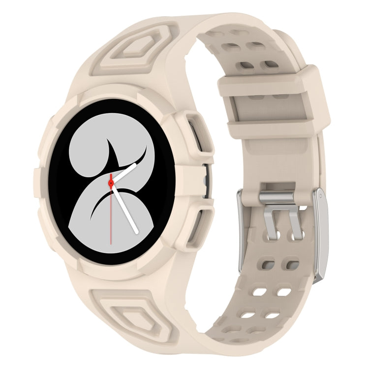 Ivory silicone watch band with perforated links and adjustable clasp