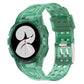 Transparent green silicone watch band with perforated strap and metal clasp