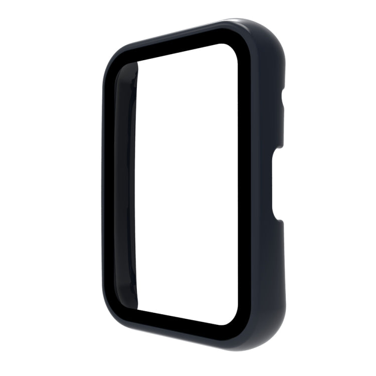 Blue fully enclosed protective watch case with clear screen window